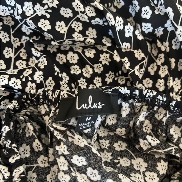 Kind Heart Black Floral Print Tiered Lace-Up Midi Dress - Picture 6 of 8